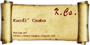 Kazó Csaba névjegykártya