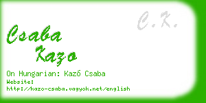 csaba kazo business card